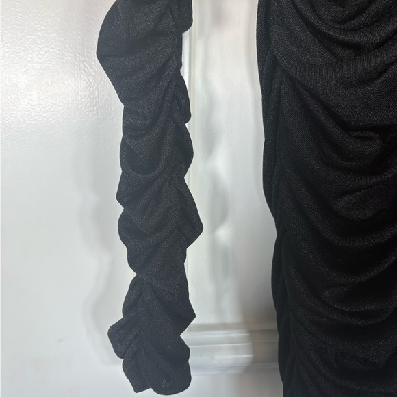NWT Anthropologie Maeve Elegant Black Ruched Dress, medium - Picture 5 of 5